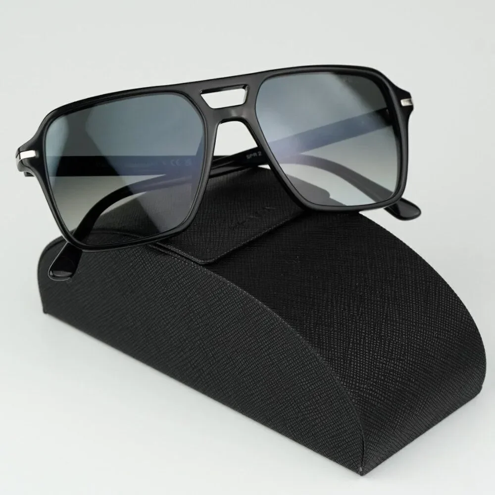 NEW Prada PR20YS 1AB06T Black Grey Unisex Pilot Sunglasses PR 20YS